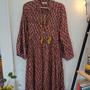 Doen Red Floral Maxi Dress